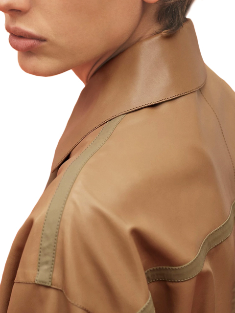エルメス 2023 S/S レザートレンチコート ブラウン #34 タグ付 【新品