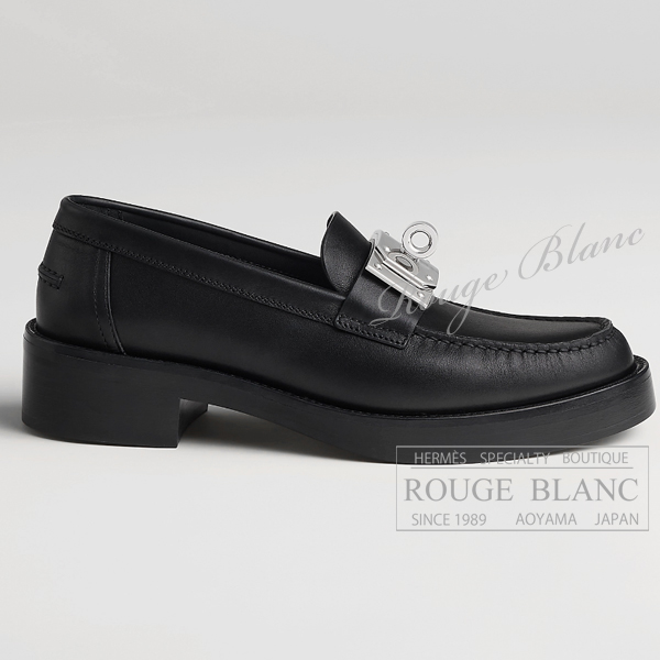 エルメス ブラック モカシン (ホット) エルメス モカシン ローファー ”ホット” 黒 ブラック #36 【新品】