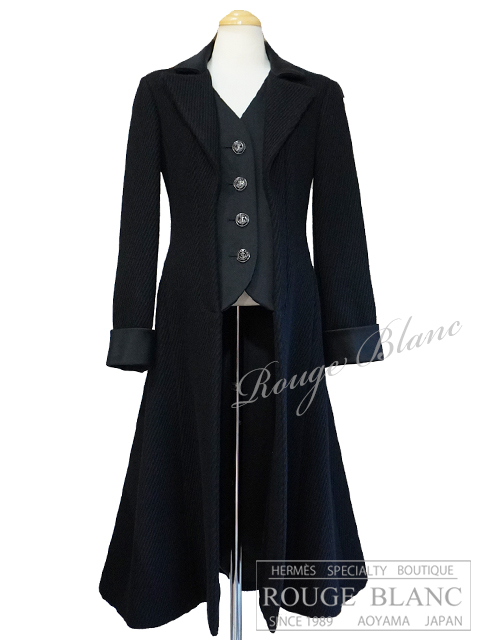 シャネル ロングコート ブラック #36 18A タグ付 メティエダール 【新品】