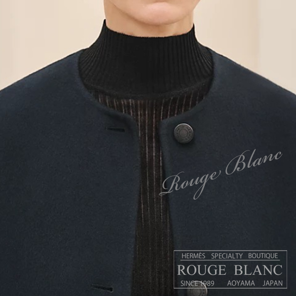 エルメス 2023 A/W カシミア ロングジレ ブルーノワール ＃40 タグ付