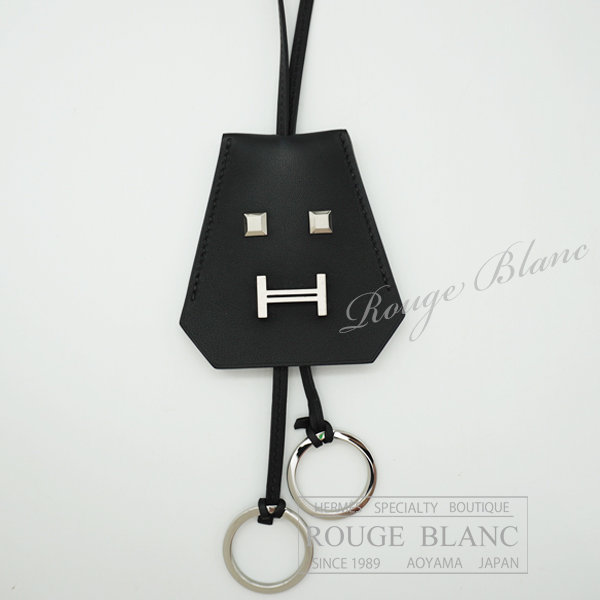 エルメス　ロングネックレス　クロシェット　スタッズ　ブラック　スイフト　シルバー金具【新品】