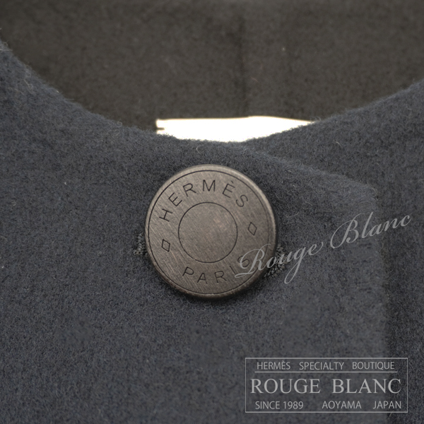 エルメス 2023 A/W カシミア ロングジレ ブルーノワール ＃40 タグ付