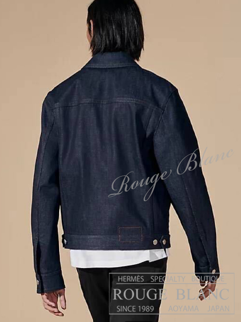 エルメス 2024 A/W メンズ デニムジャケット Gジャン ブルゾン レザー