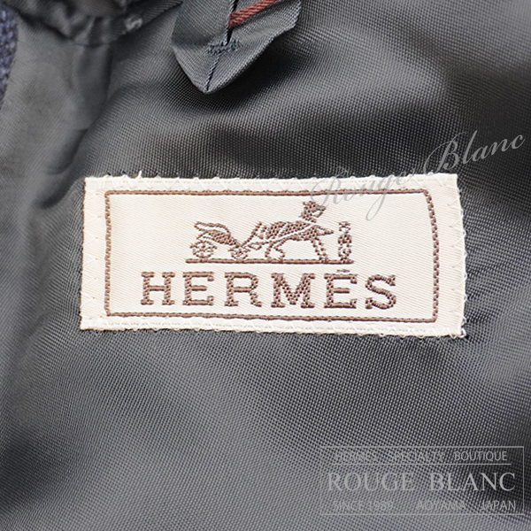エルメス　オーダー　メンズ　ロングコート　ジャケット　ネイビー　#52　タグ付 【新品】 エルメス オーダー メンズ ロングコート ジャケット ネイビー #52 タグ