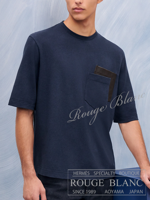 エルメス　2025 S/S　メンズ　ポケット付き Tシャツ　オーシャン　#M　タグ付　【新品】