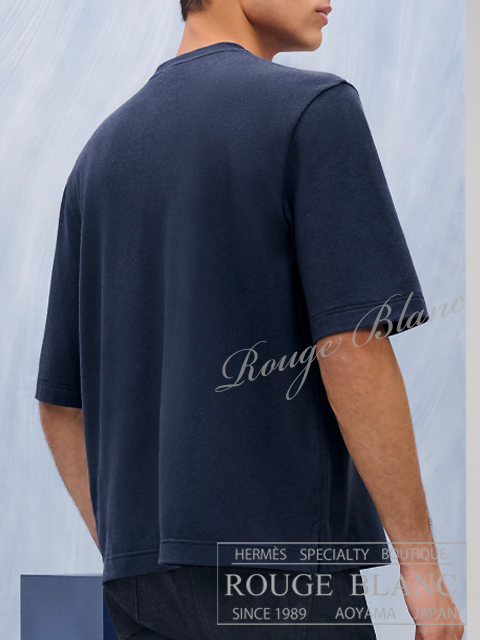 エルメス 2025 S/S メンズ ポケット付き Tシャツ オーシャン #M タグ付