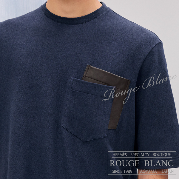 エルメス 2025 S/S メンズ ポケット付き Tシャツ オーシャン #M タグ付