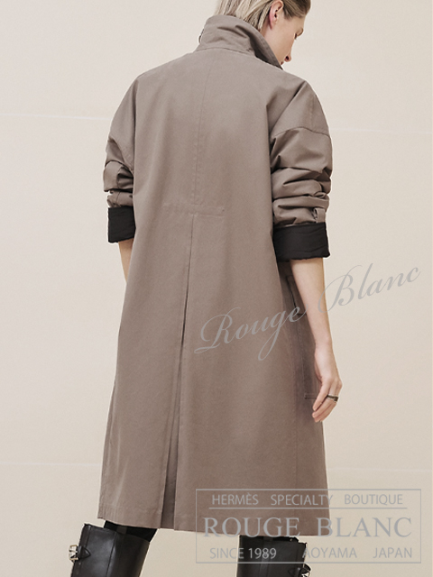 エルメス 2024 A/W トレンチコート 2WAY グレー/エトゥープ #34(9号位