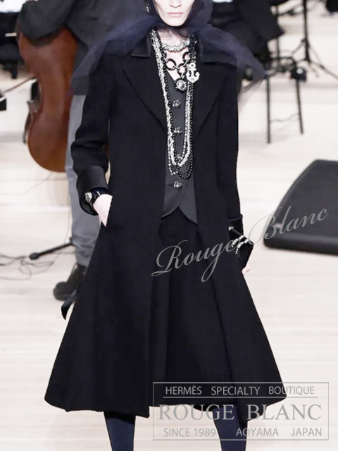 シャネル　ロングコート　ブラック　#36　18A　タグ付　メティエダール　【新品】CHANEL Long coat Black 【NEW】