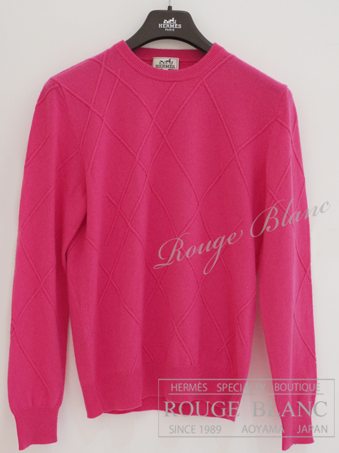 エルメス　メンズ　長袖セーター　ニット　カシミア　ピンク　#S　【中古】  HERMES Men's Sweater Pink【USED】