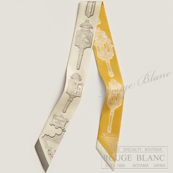 エルメス　ツイリースカーフ　"メルヴェイユーズ・ランタン"　クレーム×キャラメル×カーキ　【新品】 HERMES Twilly Scarf  "Merveilleuses Lanternes" Creme×Caramel×Kaki 【NEW】