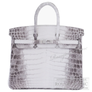 エルメス　バーキン25　ヒマラヤ　クロコダイル　ニロティカスマット　シルバー金具　【新品】 HERMES Birkin25 Himalaya Crocodile Niloticus Mat Silver Buckle 【NEW】
