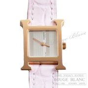 エルメス　Hウォッチ　ミニ　オーダー　モーヴペール　クロコダイル　アリゲーター ボレアル サティネ　ローズゴールド金具　レディース　【新品】 HERMES Ladies' H watch mini Order Crocodile Alligator Belt【NEW】