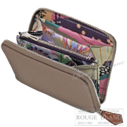 エルメス　アザップ　シルクイン　コンパクト　エトゥープ  (内側 カシス) 　同色ステッチ【新品】 HERMES Azap silk in Compact Etoupe (Inside Cassis)【NEW】