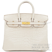 エルメス　バーキン25　ベトン　クロコダイル　アリゲーターマット　ゴールド金具  【新品】 HERMES Birkin25 Beton Crocodile Alligator Mat Gold Buckle【NEW】
