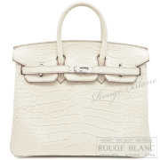エルメス　バーキン25　ベトン　クロコダイル　アリゲーターマット　シルバー金具 【新品同様】 HERMES Birkin25 Beton Crocodile Alligator Mat Silver Buckle【USED】