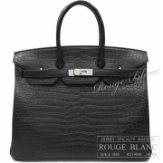 エルメス　バーキン35　黒　ブラック　クロコダイル　ポロサスマット　シルバー金具 【新品】 HERMES Birkin40 Black Crocodile Porosus Mat Silver Buckle 【NEW】