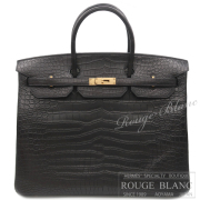 エルメス　バーキン40　黒　ブラック　クロコダイル　ポロサスマット　ゴールド金具 【新品】 HERMES Birkin40 Black Crocodile Porosus Mat Gold Buckle 【NEW】