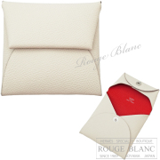 エルメス　バスティア　コインケース　ヴェルソ　クレ×ルージュラデュー　エプソン　【新品】 HERMES Bastia Coincase Verso Craie×Rouge radieux Epsom 【NEW】