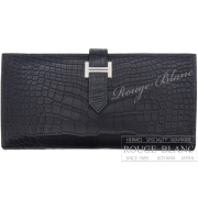 エルメス　ベアンスフレ　ブルーマリン　クロコダイル　アリゲーター　マット　シルバー金具　【新品】 HERMES Bearn with Gusset Bleu marine Crocodile Alligator Mat Silver Buckle 【NEW】