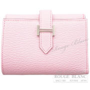 エルメス　ベアン　コンビネ　ローズダーリン　シェーヴル　シルバー金具 【新品】HERMES Wallet Bearn Combine Rose darling Chevre Silver Buckle【NEW】