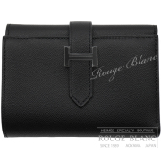 エルメス　ベアン　コンビネ　モノクローム　ソーブラック　ヴォーマダム　ブラック金具 【新品】 HERMES Wallet Bearn Combine Monochrome So black Veau madame Black Buckle 【NEW】