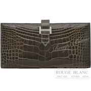 エルメス　ベアンスフレ　グリエレファント　クロコダイル　アリゲーターリセ　シルバー金具　【新品】 HERMES Bearn with Gusset Gris elephant Crocodile Alligator Lisse Silver Buckle 【NEW】