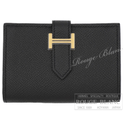 エルメス　ベアン　ミニ　黒　ブラック　エプソン　ゴールド金具 【新品】 HERMES Wallet Bearn Mini Black Epsom Gold Buckle【NEW】