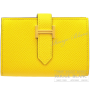 エルメス　ベアン　ミニ　ジョーヌナプル　エプソン　ゴールド金具 【新品】 HERMES Wallet Bearn Mini Jaune naples Epsom Gold Buckle【NEW】