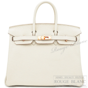 エルメス　バーキン25　クレ　トゴ　ローズゴールド金具 【新品同様】 HERMES Birkin25 Craie Togo Rose Gold Buckle【USED】