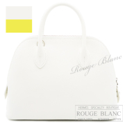 エルメス　ボリード1923　25　ヴェルソ　ホワイト×ライム　ヴォーエバーカラー　シルバー金具　【新品】  HERMES Bolide1923 25 Verso White×Lime  Veau Evercolor Silver Buckle 【NEW】