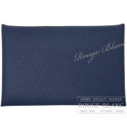 エルメス　カルヴィ　カードケース　名刺入れ　ブルーネイビー　エプソン【新品】 HERMES Calvi Cardcase Bleu navy Epsom【NEW】