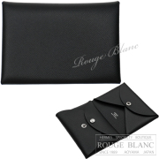 エルメス　カルヴィ　デュオ　カードケース　名刺入れ　コインケース　黒　ブラック　ヴォーマダム　【新品】 HERMES Calvi duo (Cardcase/Coin case)  Black  Veau madame 【NEW】