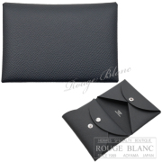 エルメス　カルヴィ　デュオ　カードケース　名刺入れ　コインケース　アルドワーズ　エプソン  【新品】　HERMES Calvi duo (Cardcase/Coin case)  Ardoise Epsom【NEW】