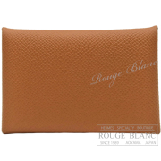 エルメス　カルヴィ　カードケース　名刺入れ　ゴールド　エプソン 【新品】 HERMES Calvi Cardcase Gold Epsom 【NEW】