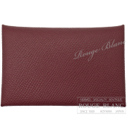 エルメス　カルヴィ　カードケース　名刺入れ　ルージュH　エプソン【新品】 HERMES Calvi Cardcase Rouge H Epsom【NEW】