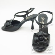 シャネル　カメリアサンダル　黒　ブラック　#37　ココマーク　24P　G45495　【新品】　CHANEL Camellia Sandal Black 【NEW】
