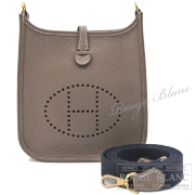 エルメス　エヴリン　TPM/16　アマゾン　エトゥープ×ブルーインディゴ　トリヨンクレマンス　ゴールド金具 【新品】HERMES  Evelyne TPM/16 Amazon  Etoupe×Bleu indigo Taurillon Clemence Gold Buckle【NEW】