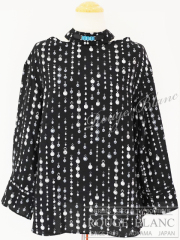 エルメス　シルク　ロングスリーブブラウス　”トレゾール ドゥ メドール”　ブラック　#36　【新品】 HERMES Long sleeve Blouse "Tresor de Medor" Black 【NEW】