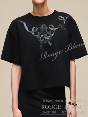 エルメス　2026 S/S　Tシャツ　ボクシーフィット　”カルトゥッシュ”　ブラック　#34　タグ付 【新品】 HERMES Printed boxy T-shirt Black 【NEW】