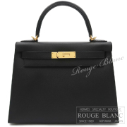 エルメス　ケリー28　ブラック　黒　エプソン　ゴールド金具　外縫い 【新品同様】 HERMES Kelly28 Black Epsom Gold buckle 【USED】
