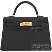 エルメス　ケリーミニ 2/ミニケリー 2　黒　ブラック　エプソン　ゴールド金具　外縫い　【新品】HERMES Mini Kelly 2 Black Epsom Gold Buckle 【NEW】