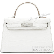 エルメス　ケリーミニ 2/ミニケリー 2　クレーム　クロコダイル　アリゲーター シャンティイ マット　シルバー金具　【新品】 HERMES Mini Kelly 2 Creme Crocodile Alligator Chantilly Mat Silver Buckle 【NEW】