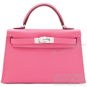 エルメス　ケリーミニ 2/ミニケリー 2　ローズアザレ　エプソン　シルバー金具　外縫い　【新品】HERMES Mini Kelly 2 Rose azalee Epsom Silver Buckle 【NEW】
