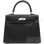 エルメス　ケリー25　外縫い　黒　ブラック　エプソン　シルバー金具　【新品】 HERMES Kelly25 Black Epsom Silver Buckle 【NEW】