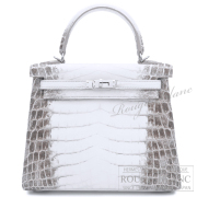 エルメス　ケリー25　ヒマラヤ　クロコダイル　ニロティカスマット　シルバー金具　【新品】 HERMES Kelly25 Himalaya Crocodile Niloticus Mat Silver Buckle 【NEW】