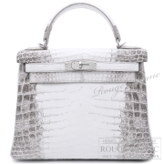 エルメス　ケリー28　ヒマラヤ　クロコダイル　ニロティカスマット　シルバー金具　【新品】 HERMES Kelly28 Himalaya Crocodile Niloticus Mat Silver Buckle 【NEW】