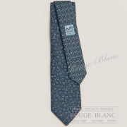 エルメス　ネクタイ　”メタル・アン・ヴラック”　マリン×ブラン×シエル　シルク 【新品】HERMES Tie ” Metal en vrac twillbi” Marine×Blanc×Ciel【NEW】