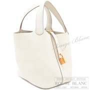 エルメス　ピコタンロックPM/18　クレ　トリヨンクレマンス　ゴールド金具　【新品】　HERMES Picotin lock PM/18 Craie Taurillon Clemence Gold Buckle 【NEW】