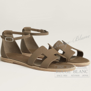 エルメス　サンダル　”サントリーニ”　エトゥープ　#38  【新品】　HERMES  Sandal  "Santorini"  Etoupe【NEW】